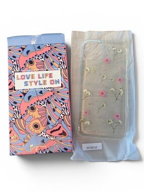 Clear Floral Phone Case with Pink and White Flowers